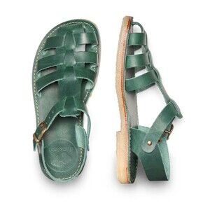 DUCKFEET Ringkobing Fisherman Sandals 43 Green Leather Crepe 11.5-12 Men 9/ 10